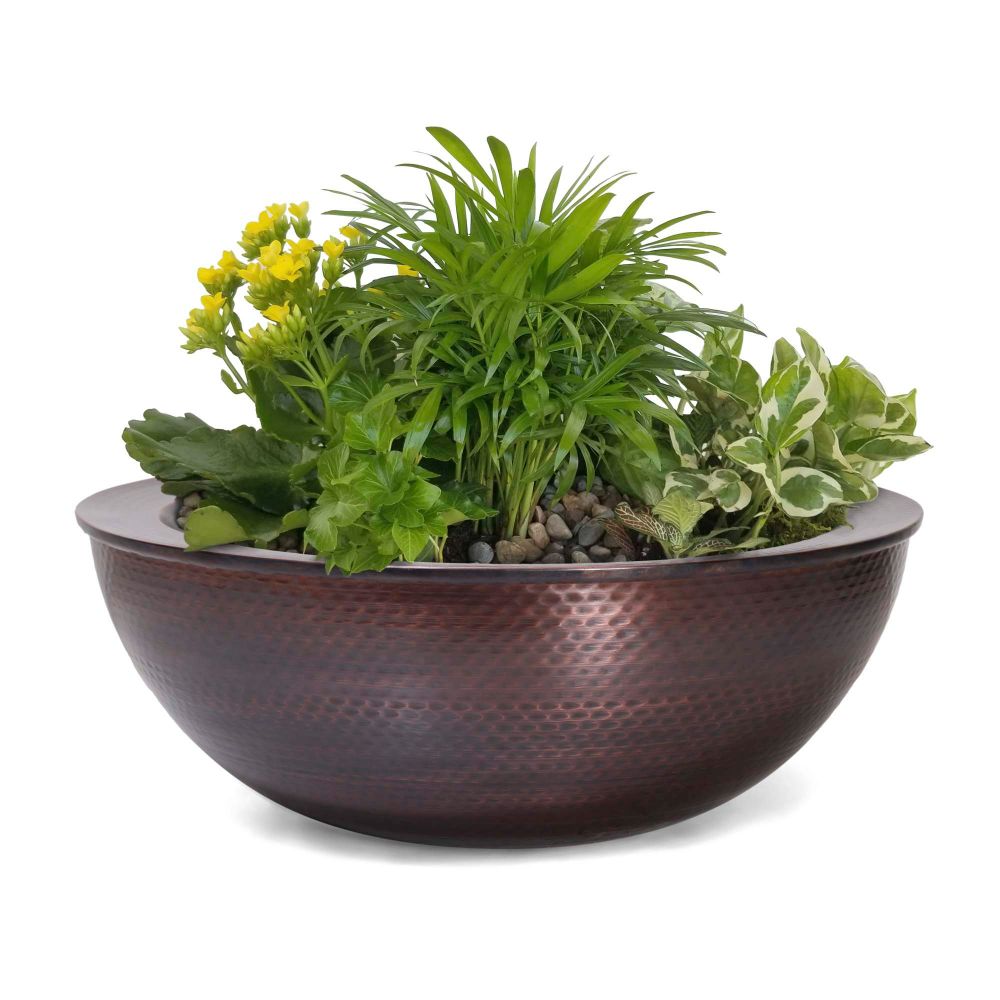 The Outdoors Plus OPT-27RCPRPO 27" Sedona Hammered Copper Planter Bowl